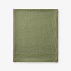 Premium Breathable Relaxed Linen Flat Bed Sheet - Moss Green, Twin/Twin XL