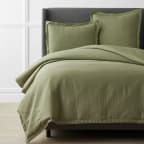 Premium Breathable Relaxed Linen Duvet Cover - Moss Green, Twin/Twin XL