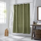 Relaxed Linen Shower Curtain - Moss Green