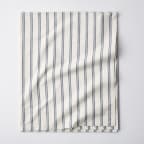 Narrow Stripe Classic Cool Cotton Percale Flat Bed Sheet - Navy, Twin
