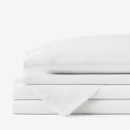 Classic Cool Cotton Percale Bed Sheet Set - White, Twin