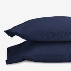 Classic Cool Cotton Percale Pillowcases - Navy, Standard