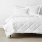 Dobby Stripe Classic Smooth Wrinkle-Free Sateen Comforter - White, Twin/Twin XL
