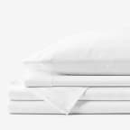 Dobby Stripe Classic Smooth Wrinkle-Free Sateen Bed Sheet Set - White, Twin