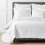 Jacquard Floral Luxe Smooth Supima® Cotton Wrinkle-Free Sateen Oversized Duvet Cover - White, Queen