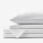 Marcella Premium Smooth Egyptian Cotton Sateen Bed Sheet Set - White, Full
