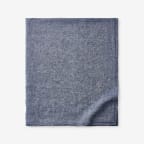Premium Breathable Relaxed Chambray Linen Flat Bed Sheet - Blue, Twin/Twin XL