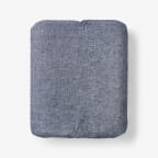Premium Breathable Relaxed Chambray Linen Fitted Bed Sheet - Blue, Twin