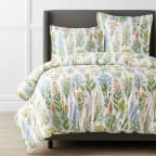 Botanical Floral Premium Smooth Wrinkle-Free Sateen Comforter - White, Queen