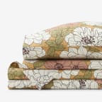 Remi Floral Classic Cool Cotton Percale Bed Sheet Set - Rust, Twin