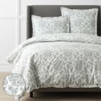 Maison Floral Luxe Smooth Sateen Duvet Cover - White, Twin/Twin XL