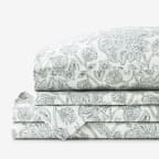 Maison Floral Luxe Smooth Sateen Bed Sheet Set - White, Twin