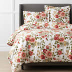 Melody Floral Premium Smooth Wrinkle-Free Sateen Duvet Cover - Ivory, Twin/Twin XL