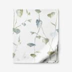 Autumn Leaf Premium Smooth Wrinkle-Free Sateen Flat Bed Sheet - White, Twin/Twin XL
