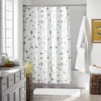 Autumn Leaf Premium Smooth Wrinkle-Free Sateen Shower Curtain - White