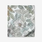 Mona Floral Premium Smooth Wrinkle-Free Sateen Flat Bed Sheet - Gray, Full