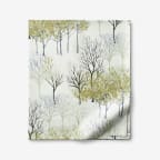 Winter Trees Premium Smooth Wrinkle-Free Sateen Flat Bed Sheet - Ivory Gray, Twin/Twin XL
