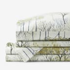 Winter Trees Premium Smooth Wrinkle-Free Sateen Bed Sheet Set - Ivory Gray, Twin
