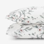 Valentina Floral Luxe Smooth Sateen Pillowcases - White, King
