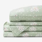 Snow Trees Premium Ultra-Cozy Cotton Flannel Bed Sheet Set - Green, Twin