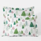 Classic Cool Cotton Percale Sham - Holiday Trees, King