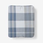 Oversized Plaid Premium Ultra-Cozy Cotton Flannel Fitted Bed Sheet - Gray, Twin