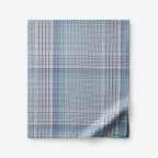 Mini Check Plaid Premium Ultra-Cozy Cotton Flannel Flat Bed Sheet - Blue, Twin/Twin XL