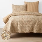 Kristina Floral Stripe Quilt - Taupe, Twin