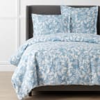Misty Leaf Premium Ultra-Cozy Cotton Flannel Duvet Cover - Blue, Twin