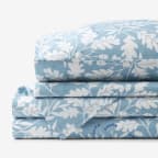 Misty Leaf Premium Ultra-Cozy Cotton Flannel Bed Sheet Set - Blue, Twin