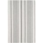Gradiation Ticking Reversible Indoor/Outdoor Rug - Gray/White