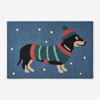 Winter Hand-Hooked Wool Rugs - Dogs, 24 x 36