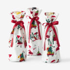 Company Cotton™ Flannel Wine Bags - Santa