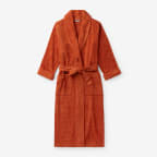 Turkish Cotton Womens Long Robe - Burnt Orange, XS