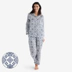 Printed Voile Womens Pajama Set - Boho Medallion, S