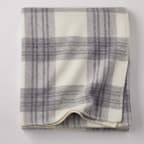 Ledge Plaid Merino Wool Blanket - Cream, King