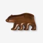 Holiday Carved Wood Platter - Brown