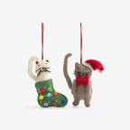 Holiday Felt Ornaments - Cats
