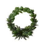 Bayleaf and Juniper Wreath with Candle Plate - Green