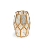 Cathedral Antique Glass Hurricane Candle Holder - Gold, Medium