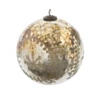 Chateau Etched Mercury Glass Ball Ornament - Bronze