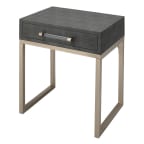 Shagreen Drawer Side Table - Gray