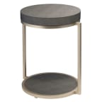Shagreen Round Side Table - Gray