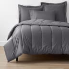Classic Smooth Wrinkle-Free Sateen Comforter - Stone Gray, Twin