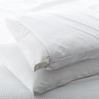 Cotton Sateen Gusseted Pillow Protector - White