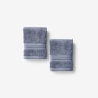 Turkish Cotton Washcloths, Set of 2 - Smoke Gray