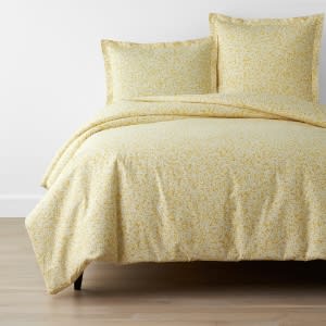 Company Cotton™ Naomi Leaf Percale Duvet Cover in Yellow