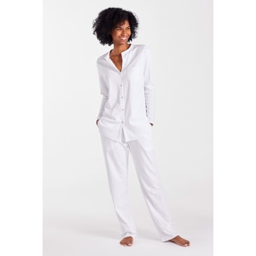 White button up pajama set Clearance
