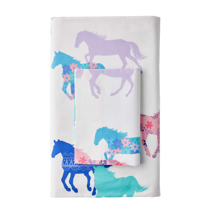 Company Kids™ Prancing Ponies Cotton Percale Flat Sheet