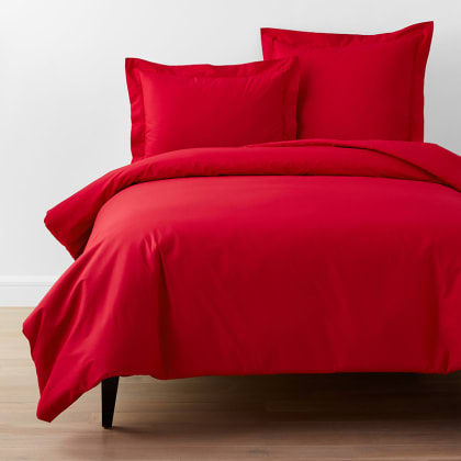 Company Essentials™ Organic Cotton Percale Duvet Cover - Apple Red